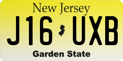 NJ license plate J16UXB