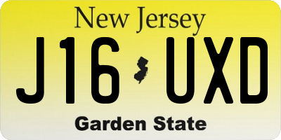 NJ license plate J16UXD
