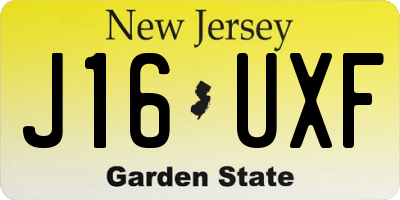 NJ license plate J16UXF