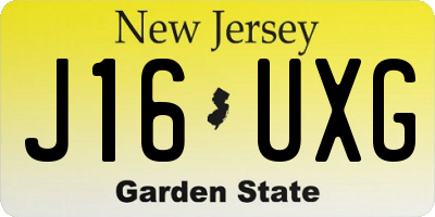 NJ license plate J16UXG