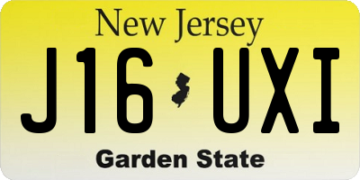 NJ license plate J16UXI