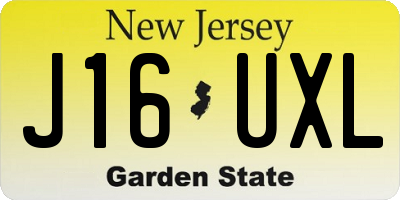 NJ license plate J16UXL