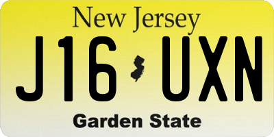 NJ license plate J16UXN