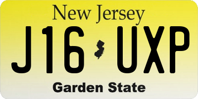 NJ license plate J16UXP