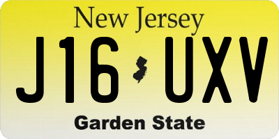 NJ license plate J16UXV