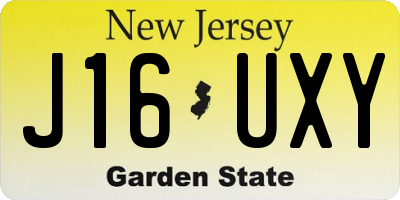 NJ license plate J16UXY