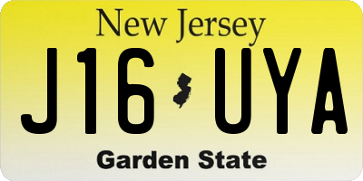 NJ license plate J16UYA