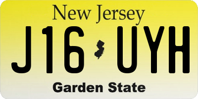 NJ license plate J16UYH