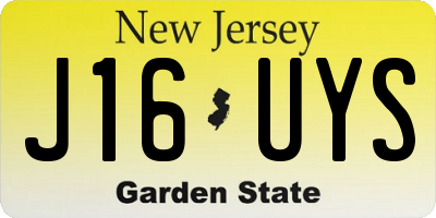 NJ license plate J16UYS