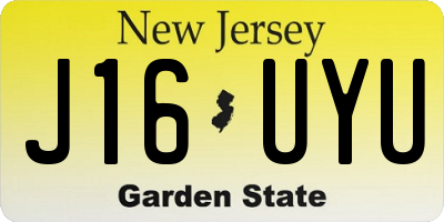 NJ license plate J16UYU