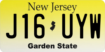 NJ license plate J16UYW