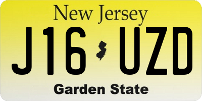 NJ license plate J16UZD