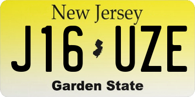 NJ license plate J16UZE
