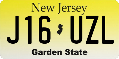 NJ license plate J16UZL