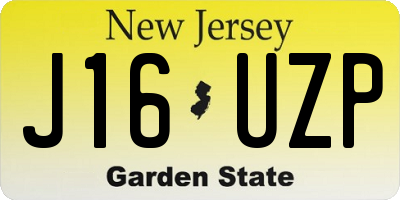 NJ license plate J16UZP