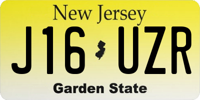 NJ license plate J16UZR