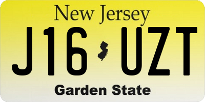 NJ license plate J16UZT