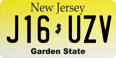 NJ license plate J16UZV