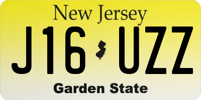NJ license plate J16UZZ