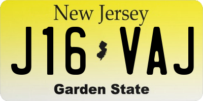 NJ license plate J16VAJ