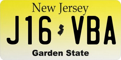 NJ license plate J16VBA