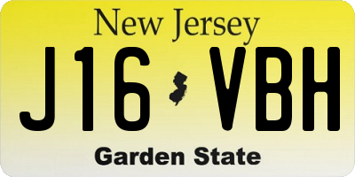NJ license plate J16VBH
