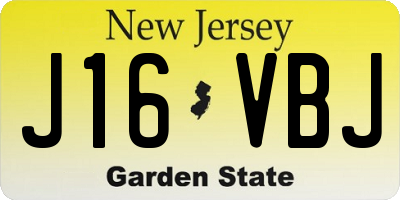 NJ license plate J16VBJ