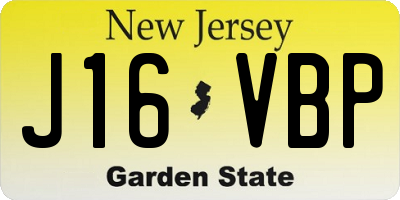 NJ license plate J16VBP