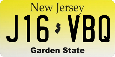 NJ license plate J16VBQ