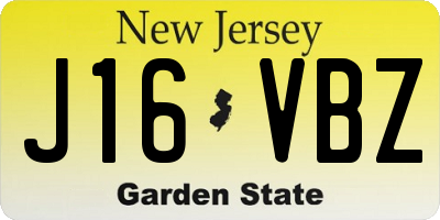 NJ license plate J16VBZ