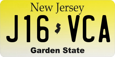 NJ license plate J16VCA