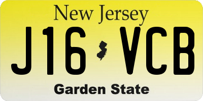 NJ license plate J16VCB