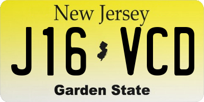 NJ license plate J16VCD