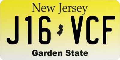 NJ license plate J16VCF