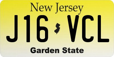 NJ license plate J16VCL