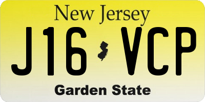 NJ license plate J16VCP