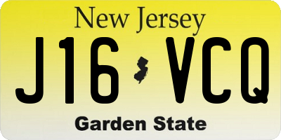 NJ license plate J16VCQ