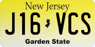 NJ license plate J16VCS
