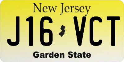 NJ license plate J16VCT