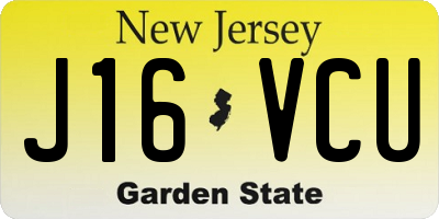 NJ license plate J16VCU