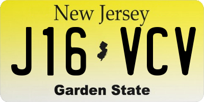 NJ license plate J16VCV