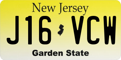 NJ license plate J16VCW