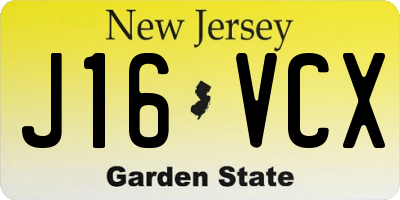 NJ license plate J16VCX