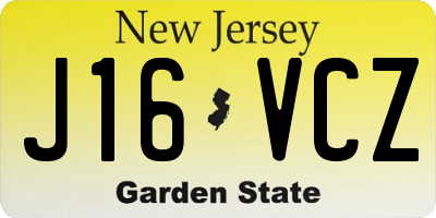 NJ license plate J16VCZ