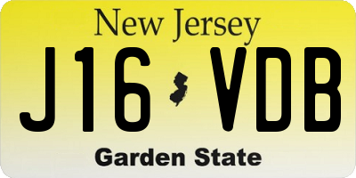 NJ license plate J16VDB