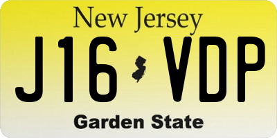NJ license plate J16VDP