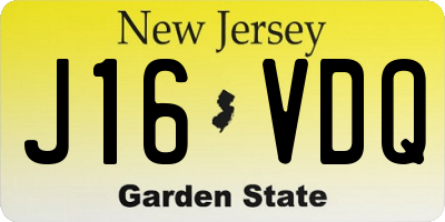 NJ license plate J16VDQ