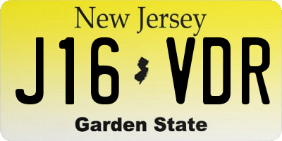 NJ license plate J16VDR