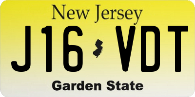 NJ license plate J16VDT