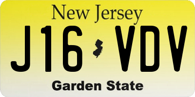 NJ license plate J16VDV